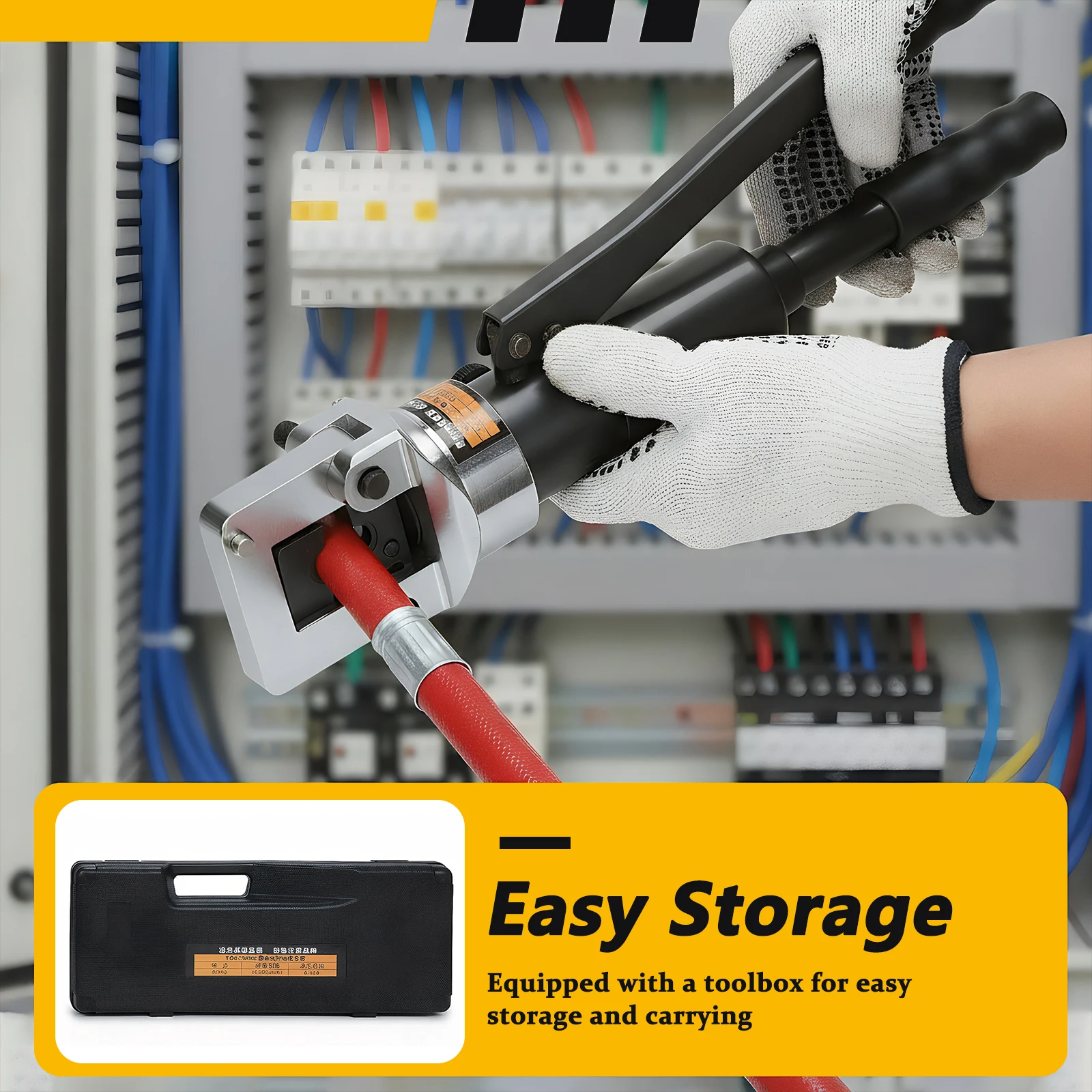 

Integrated Terminal Hydraulic Tools with Toolbox Battery Cable Crimper Thicken for Repair/Industrial/Electrical