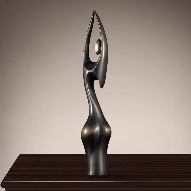 

All-copper sculpture dancing girl ornament Nordic simple home decoration restaurant model room