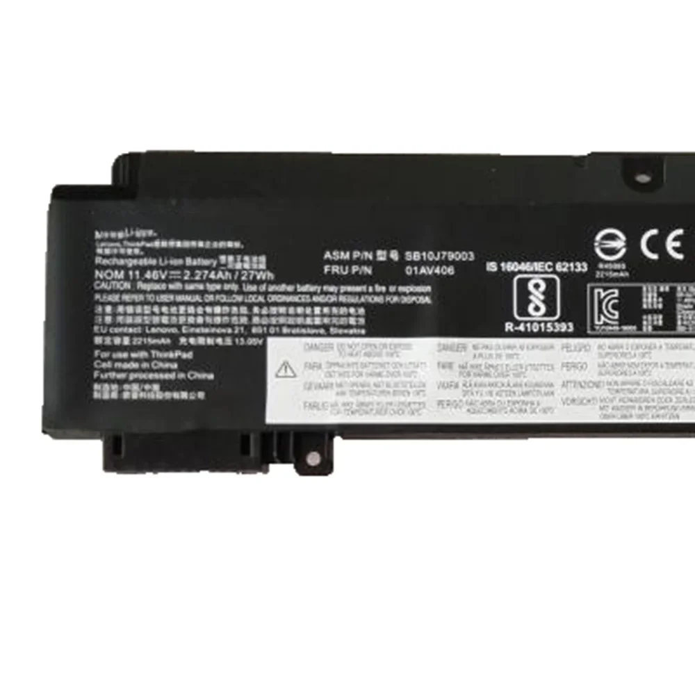 11.4V 24Wh 01 av406 00 hw024 00 hw025 batteria del computer portatile per Lenovo ThinkPad T460s T470S 01 av405 01 av462 01 av407 SB10J79004