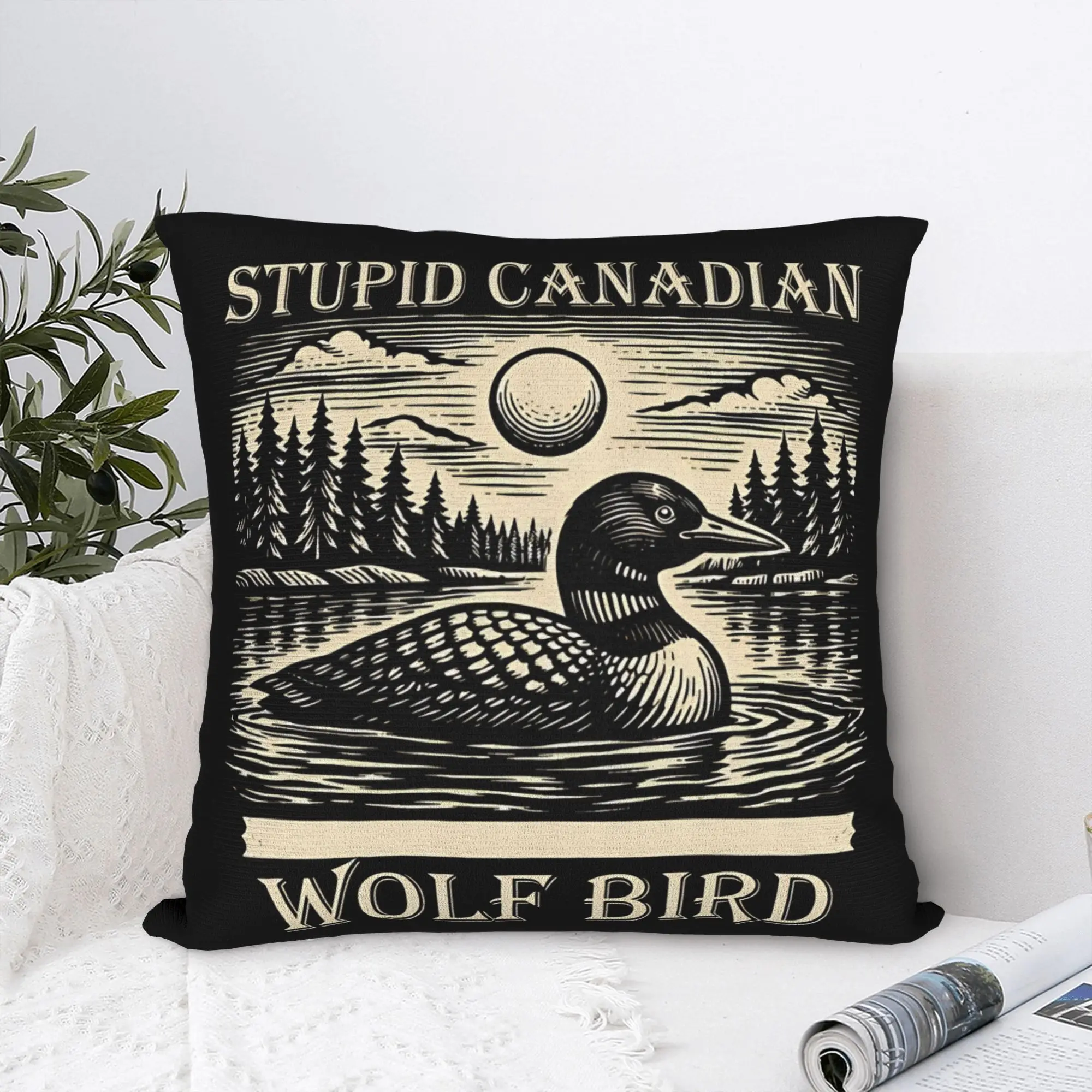 

Квадратная наволочка с изображением глупого канадского волка, романтическая декоративная наволочка из полиэстера для дома, 45x45 см