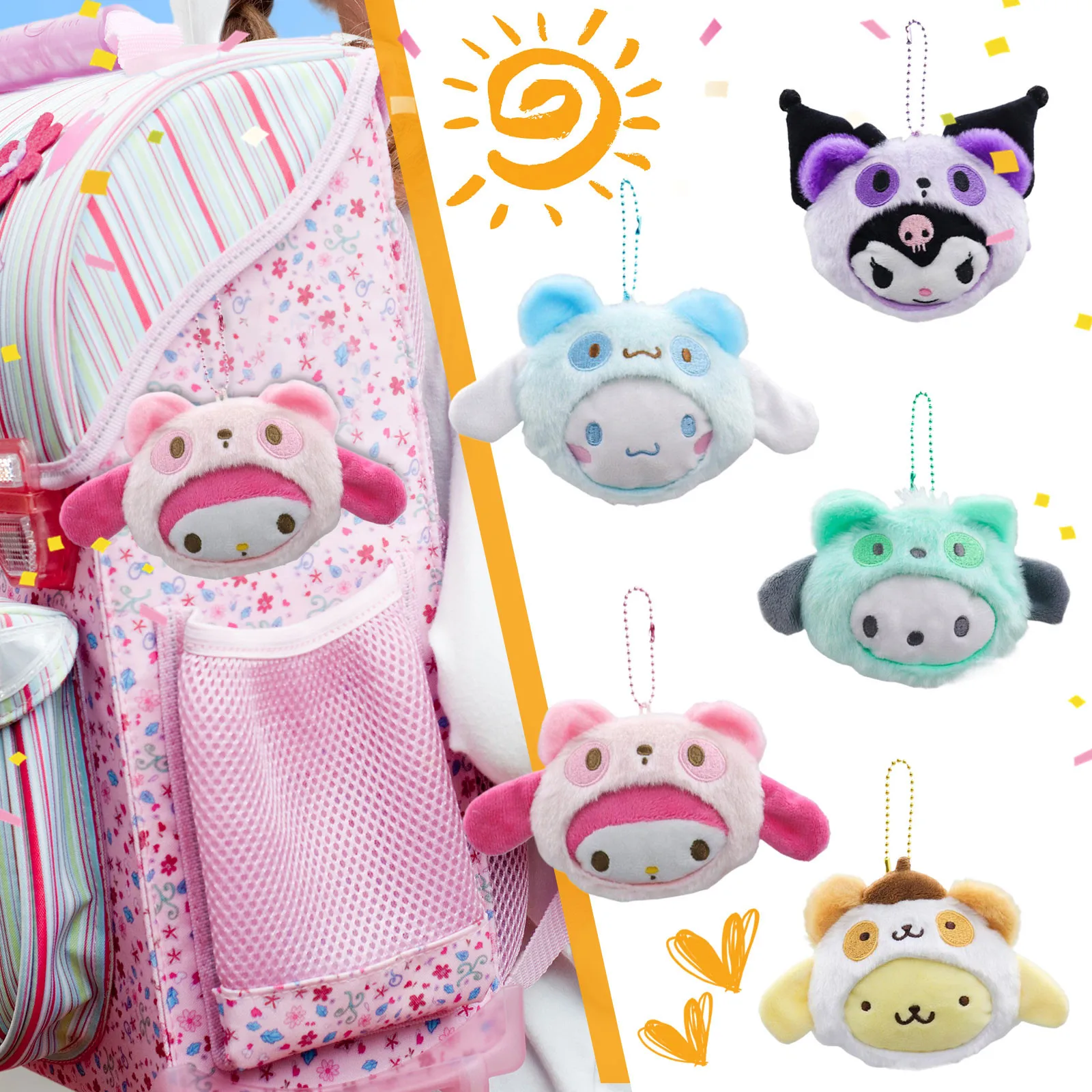 Sanrio Pluche Portemonnee Kawaii Kuromi Melodie Sleutelhanger Tas Munt Portemonnee Opbergtas Cartoon Cartoon Cinnamoroll Pluche Portemonnee