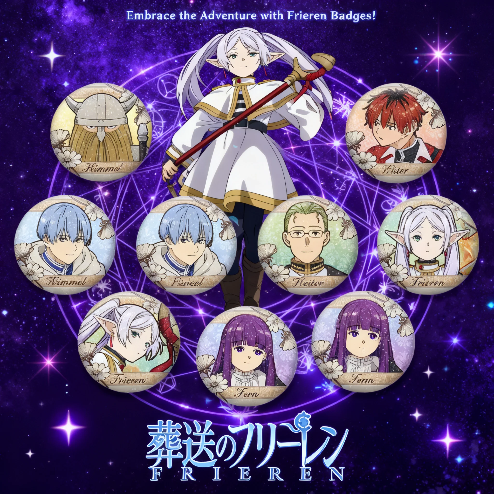 

Anime Badge Wholesale Frieren Fern Himmel Metal Pin Merchandise Anime Cosplay Accessories Gift Collection