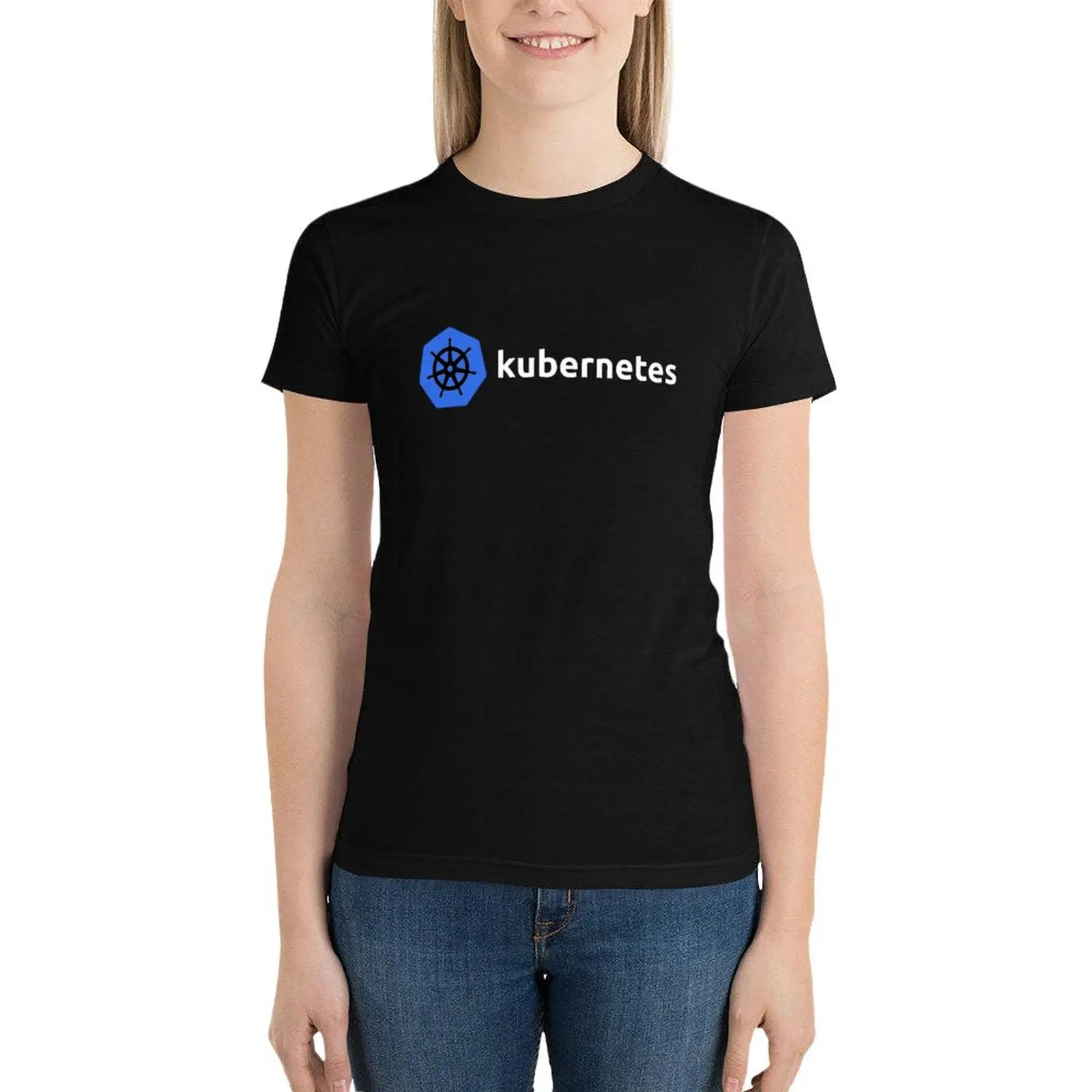 

Kubernetes Logo T-Shirt Blouse tees vintage clothes female clothes for woman