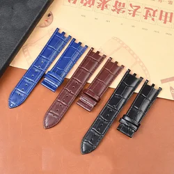 Watchband For Versace V-RACECHRONO Series GMT Double Concave Convex Interface Genuine Leather Watch Strap Men's 22mm