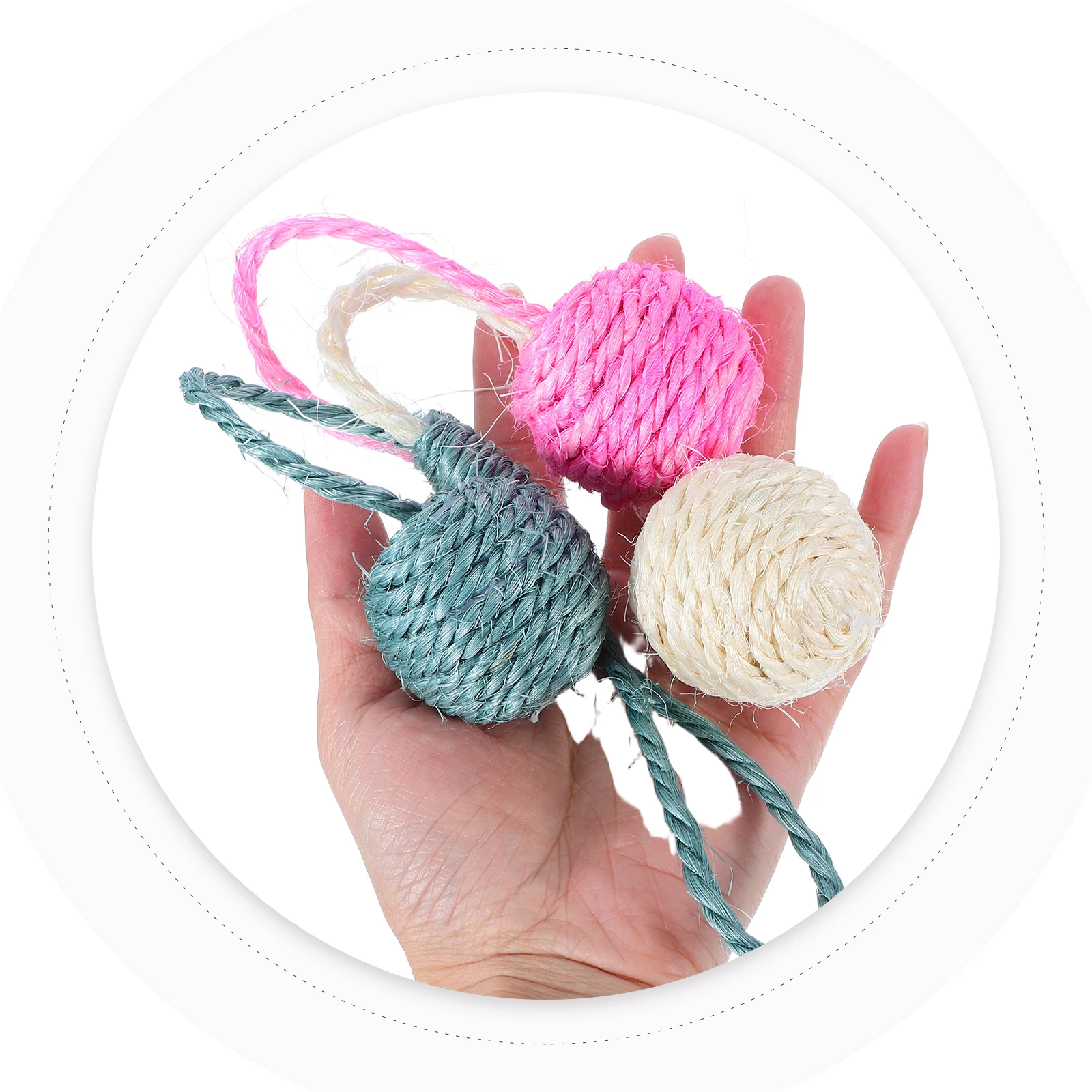 

Cat Toy Sisal Ball Scratcher Household Balls Toys Scratching Interactive Indoor