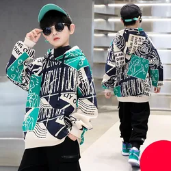 Boys Hoodies Sweatshirts Cotton Tops Outwear 2023 Simple Spring Autumn Windproof Kids School Children's Clothing