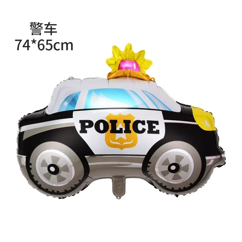 Hot Cartoon Car Balloons Train Fire Truck Tank Engineering Car Tractor Aluminum Film Balloon Birthday Party Baby Shower Toy