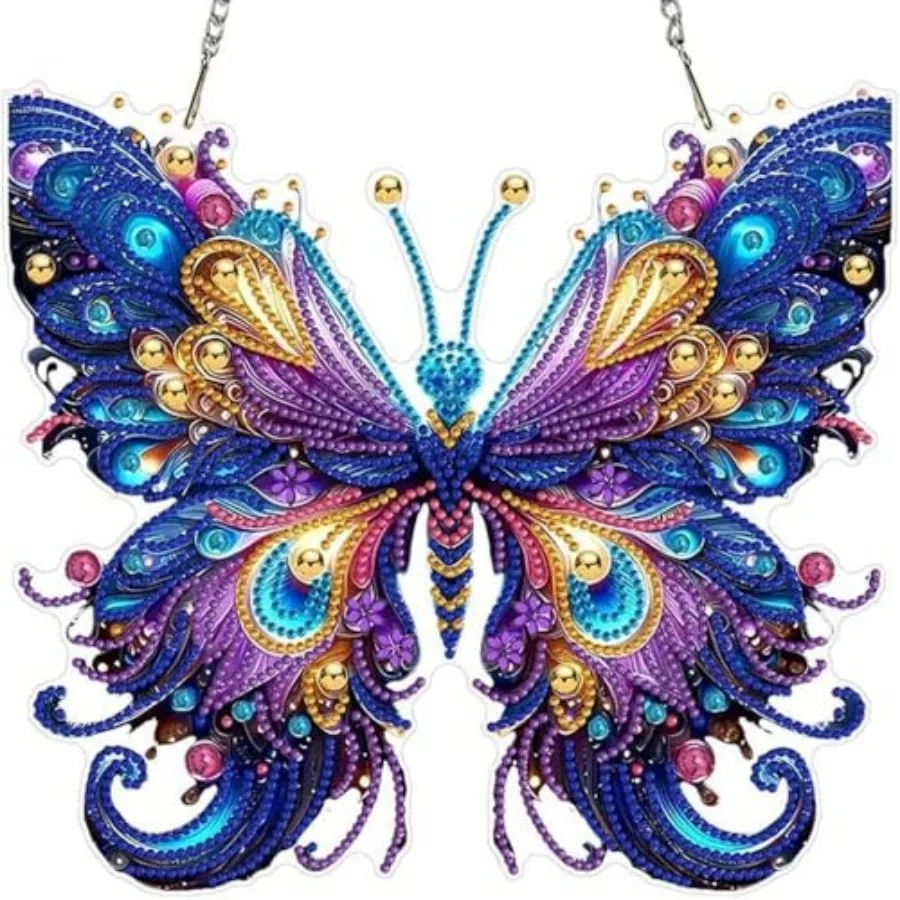 

Butterfly Hanging Diamond Art Kits for Adults Pendant Butterfly, Special Shaped Crystal DIY Diamond Painting Kit, Acrylic Board