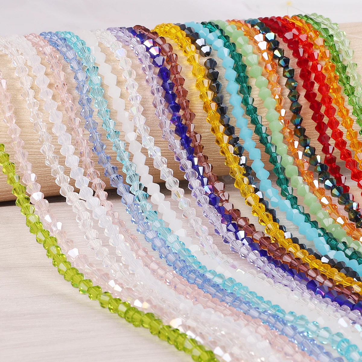 3mm Crystal Beads Colorful Faceted Glass Loose Spacer Beads for Jewelry Making DIY Clothing Sewing Needlework Craft Accessories