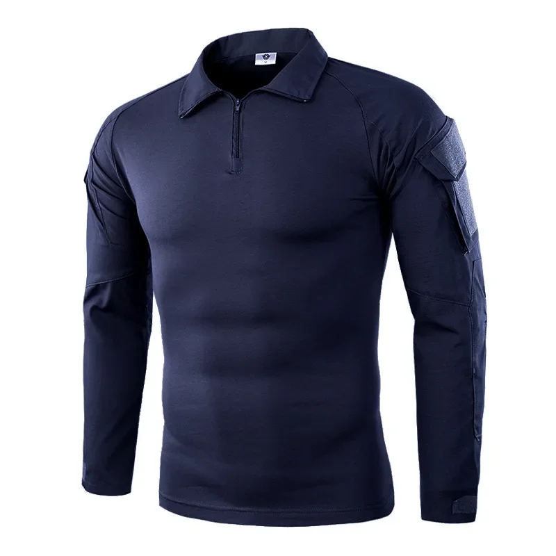 Outdoor Tactical Hiking T-Shirts Men Combat Military Army CP Camouflage Long Sleeve Hunting Climbing Shirt Cotton Sport Clothes