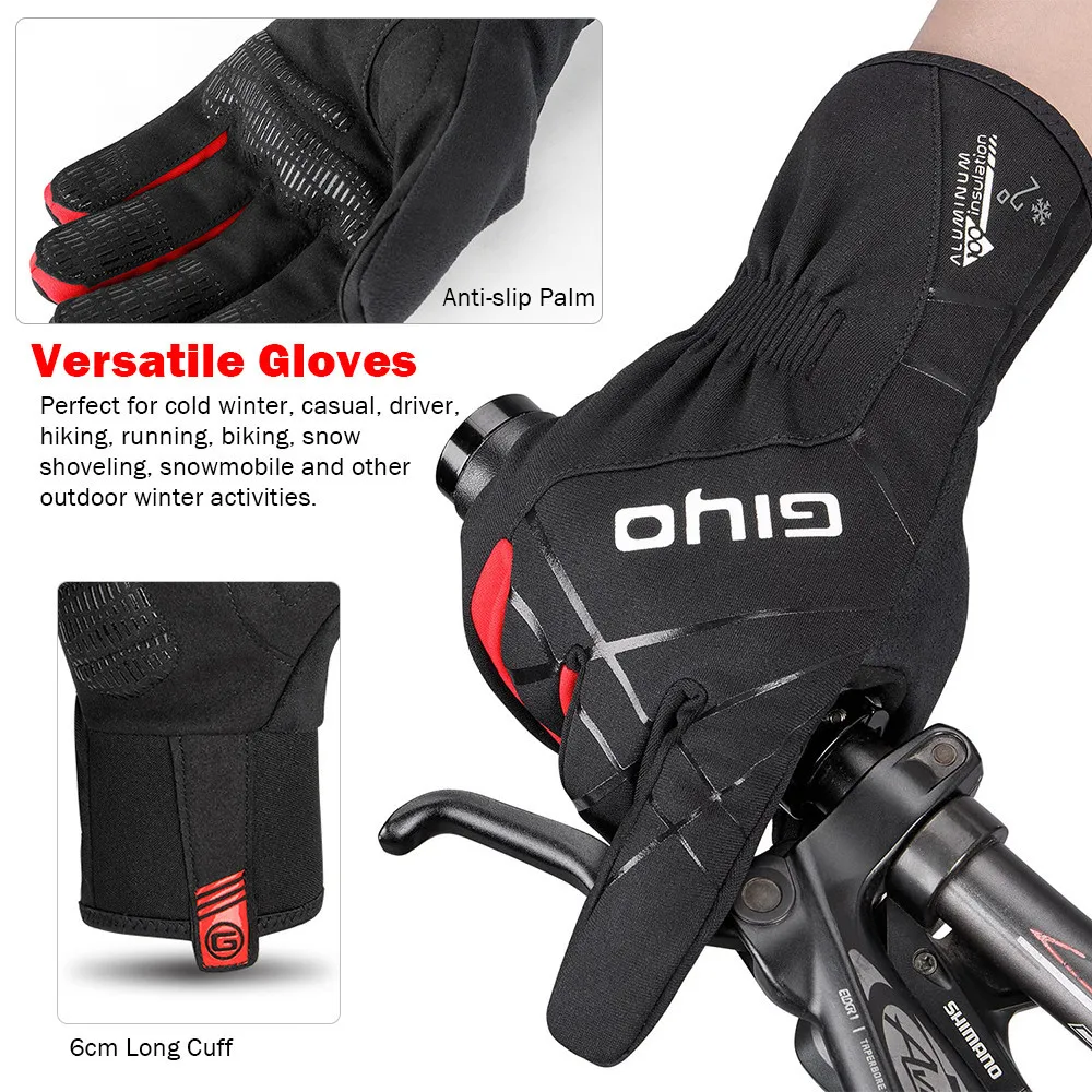 GIYO S-15 Cycling Gloves Winter Warm Thickened Full Finger Windproof Outdoor Sports Suitable for Men and Women Riding Equipment