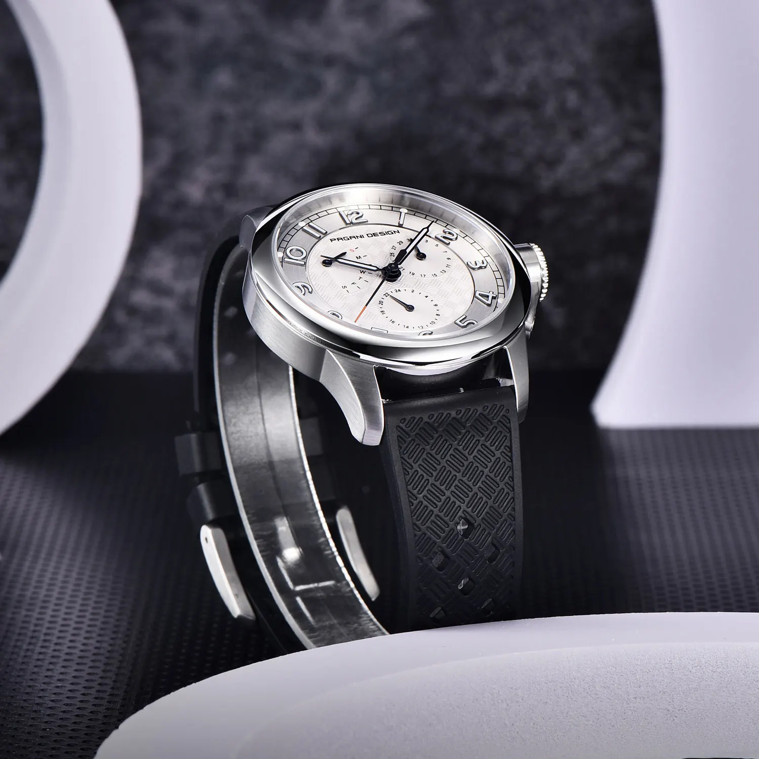 Pagani Design Man Watch 40mm Japan TMI VH88 Movt Sapphire Crystal Calendar 24 Hours 100M Waterproof Quartz Wristwatch reloj