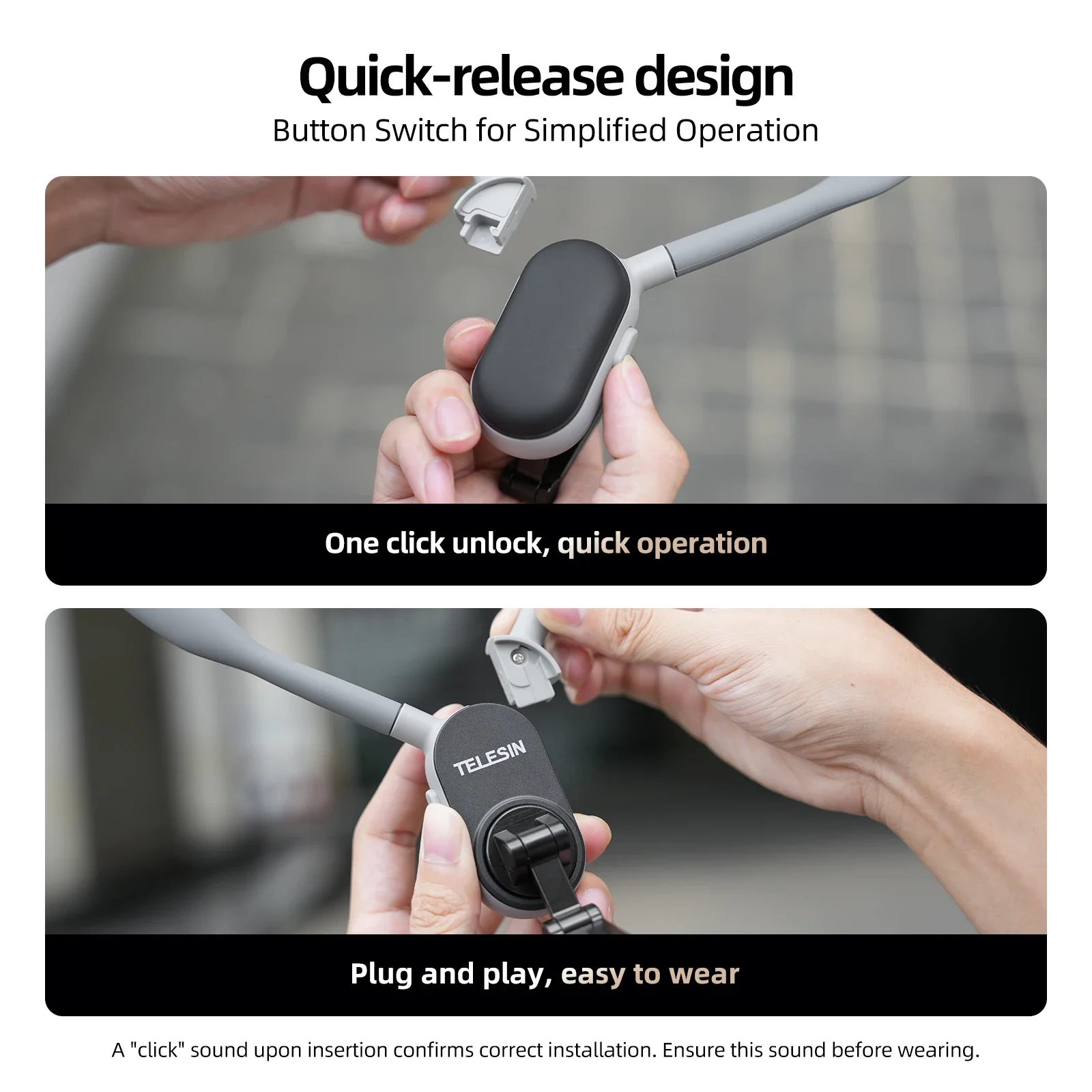 TELESIN-Support de cou magnétique en silicone, support à dégagement rapide pour Smartphones, iPhone 11, 12, 13, 14, 15, Android, accessoire Samsung