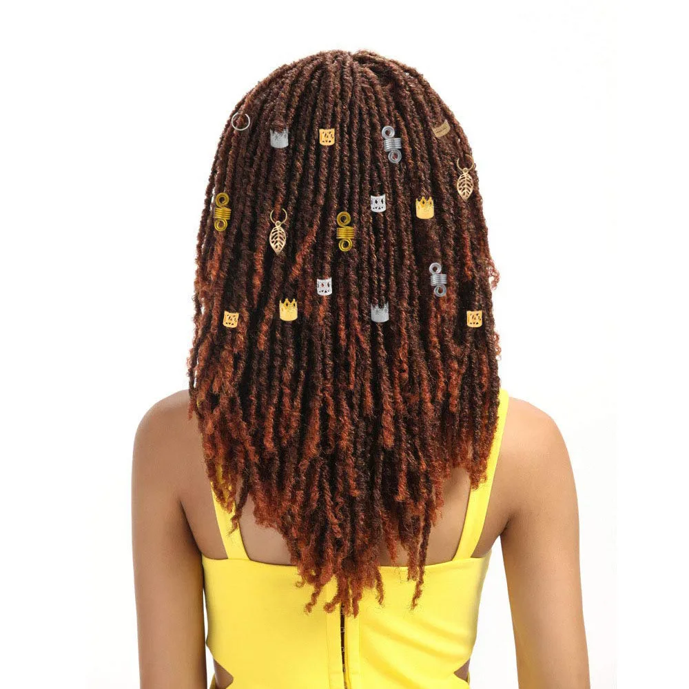 

Fashion 200 Piece Ethnic Crown Dreadlock Hair Ring Set Gold Silver Alloy Four Coil Spring Large Leaf for Braid