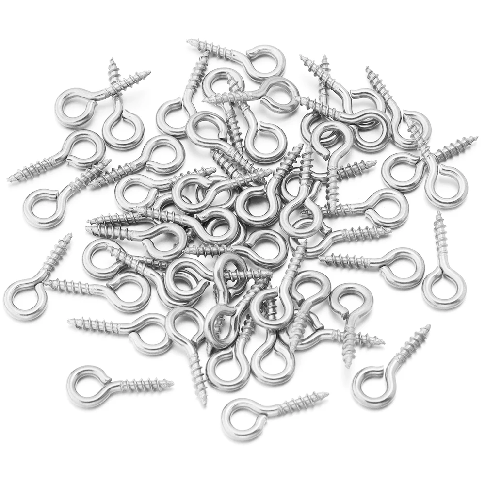 20-50 teile/los Edelstahl Augen nadel Schlüssel bund Haken Ösen stifte Mini Schraube Anhänger DIY Gewinde Pin Fitting DIY Schmuck Armband