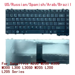 Nuova tastiera per Laptop usa russo spagnolo arabo brasile per Toshiba Satellite A200 M200 A300 M300 L300 L305D M205 L200 L205 Series