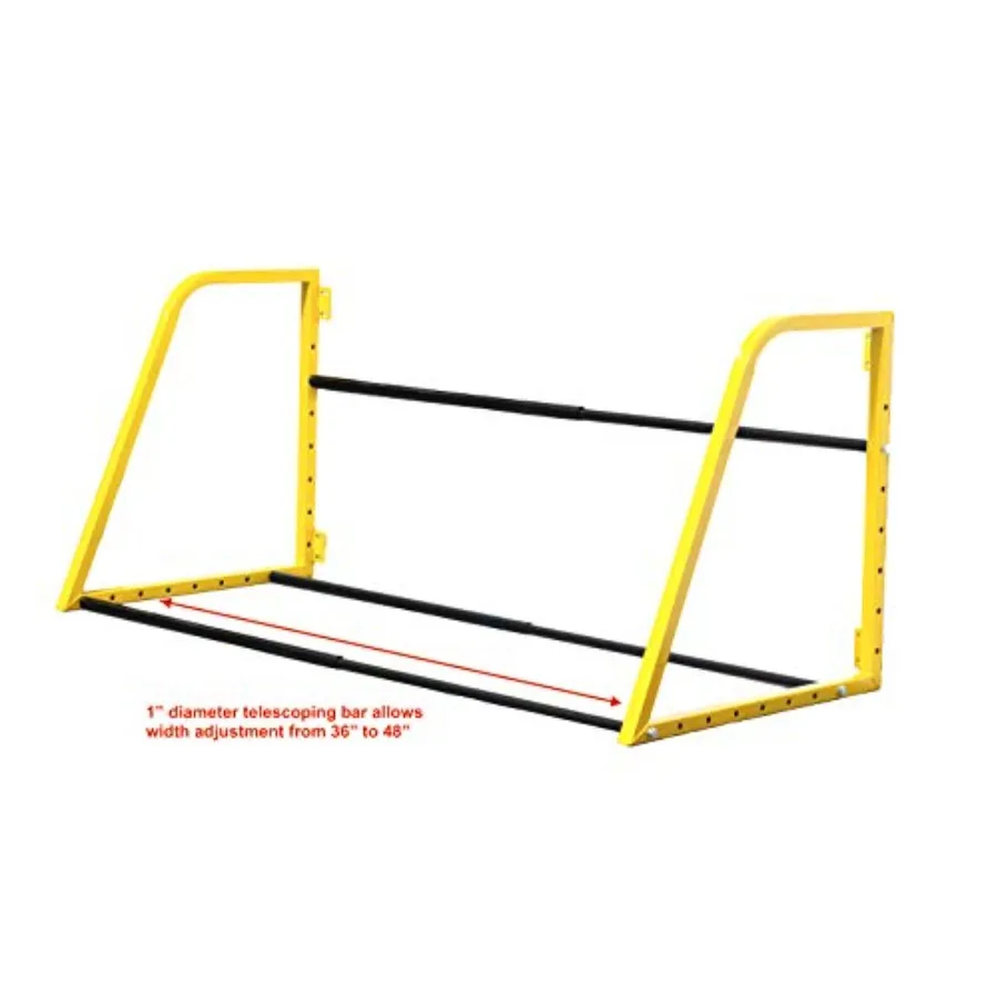 Garage/Shop heavy-duty adjustable wall-mount tire storage rack: powder-coated steel, black, telescoping 3248 width, 375 lb ccit view 5