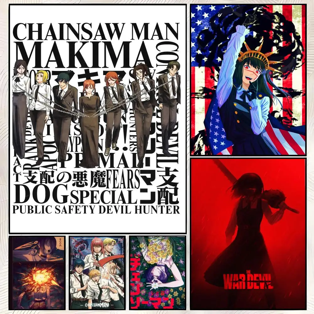Movie C-Chainsaw Man: Reze Arc Poster Vintage PP Paper Wall Art Home Decor Print for Bedroom Living Room Aesthetic Gift