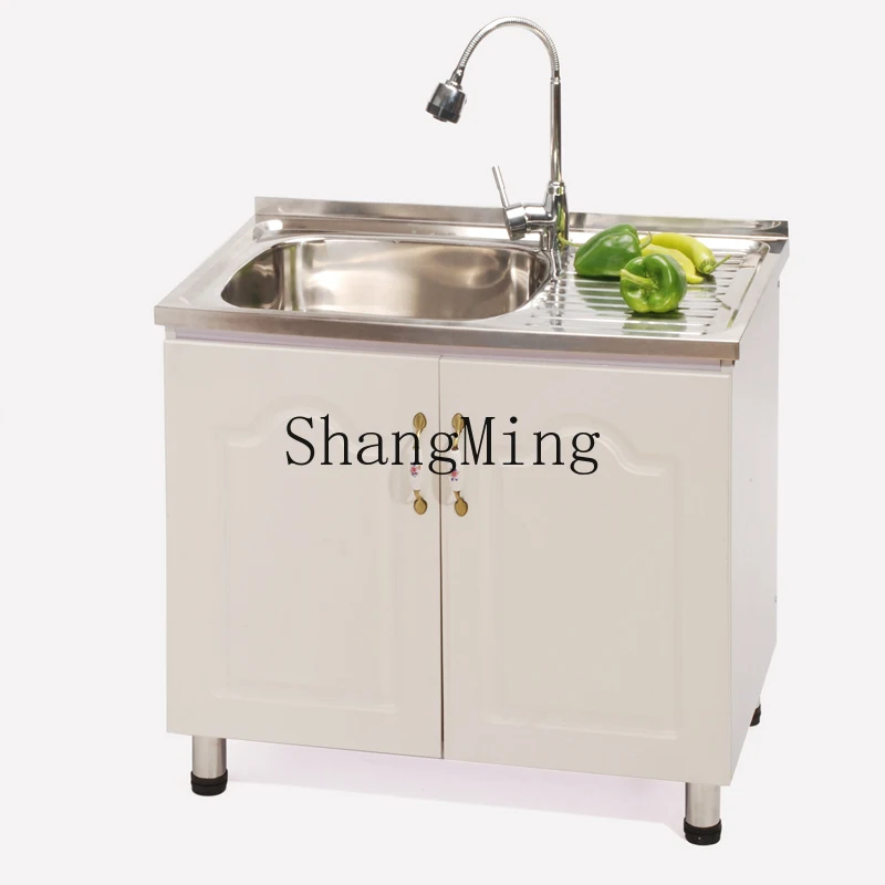 

DHY kitchen stainless steel sink cabinet washing bowl basin single laundry sink storage