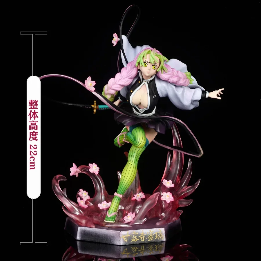 Nuevo 22CM Anime Demon Slayer Kanroji Mitsuri figuras de acción PVC modelo estatua kawaii juguetes muñeca decoración de escritorio colección regalos en caja