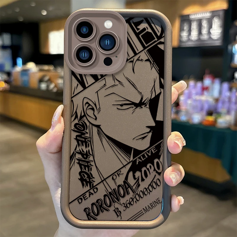 O-One Pieces Luffy Anime TPU Phone Case for iPhone 16 15 14 13 12 11 Pro Max 16 15 14 8 7 Plus X XS Max 8 7 Non-Slip Matte Cover