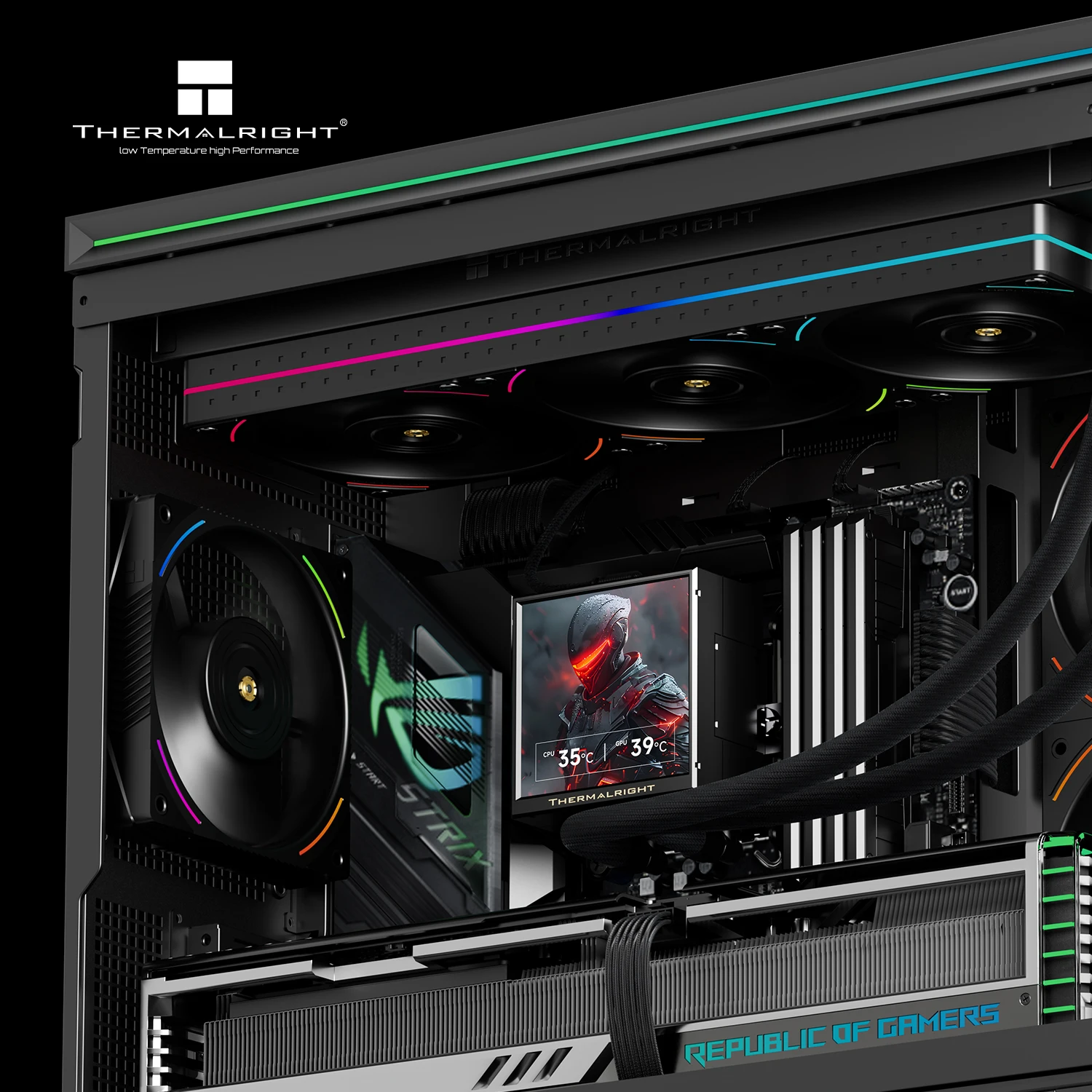 Thermalright PEERLESS VISION 360 UB ARGB Refroidisseur liquide CPU tout-en-un, refroidisseur à eau 360 mm, thème DIY/avec écran 3,95 pouces pour LGA 1851/1700/AM5/AM4