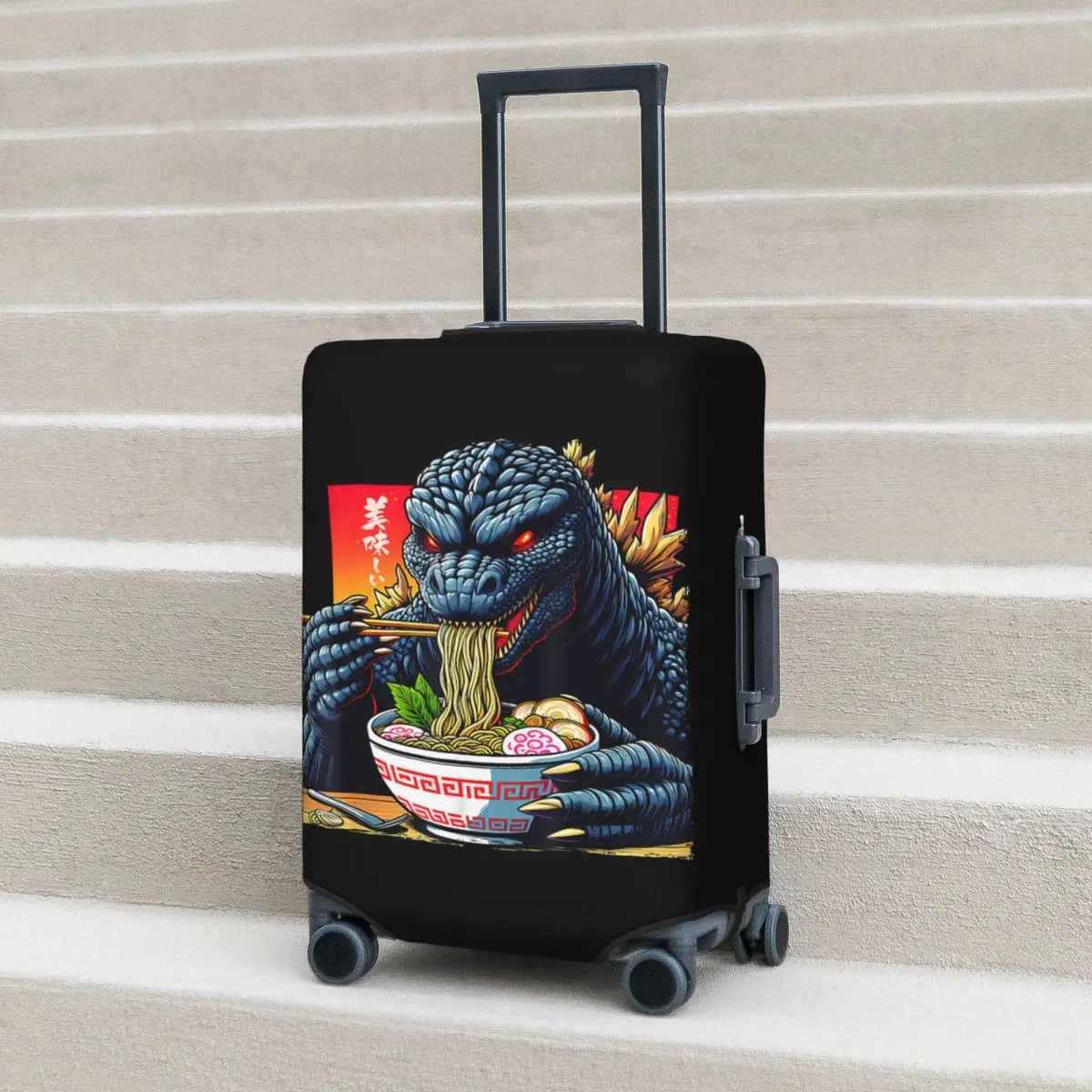 

Funny Godzilla Suitcase Cover Flight Elastic Luggage Accesories Cruise Trip Protection