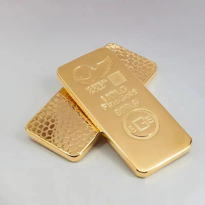 Simulation Gold Bar Copper gold-plated Pangbo Swiss Bank investment display sample gold brick ornament