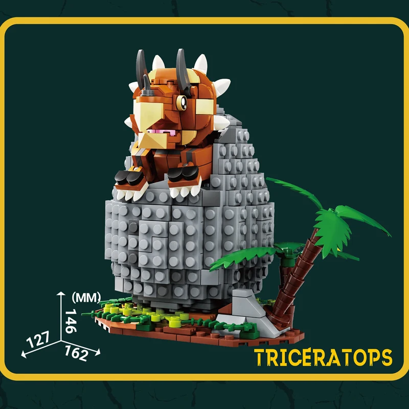 3 in 2 Dinosaurs Building Blocks Jurassic Triceratops Pteranodon Mini Bricks Toys For Children Gift