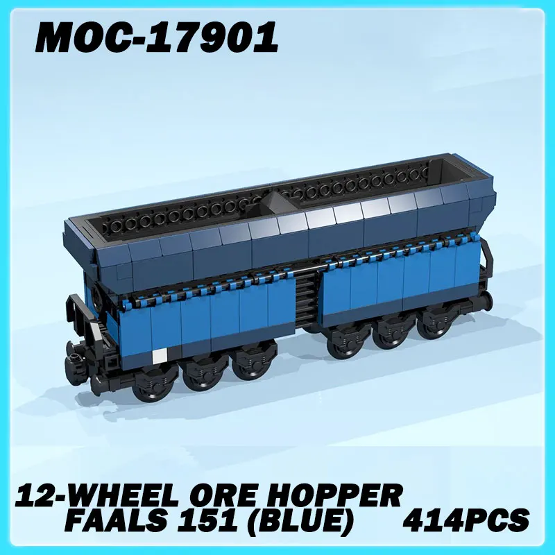 

MOC-17901 Mini Train Series 12-Wheel Ore Hopper Faals 151 (blue) Education Originality Model Brick Puzzle Toy Birthday Gifts