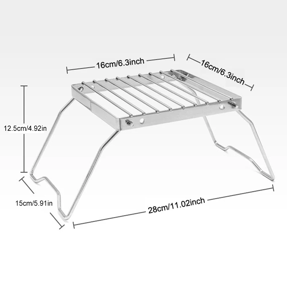 في الهواء الطلق طوي موقد صغير حامل الفولاذ المقاوم للصدأ التخييم تجهيزات المطابخ الأواني الوقوف لحقيبة الظهر/التخييم/نزهة/السفر/صيد الأسماك #1