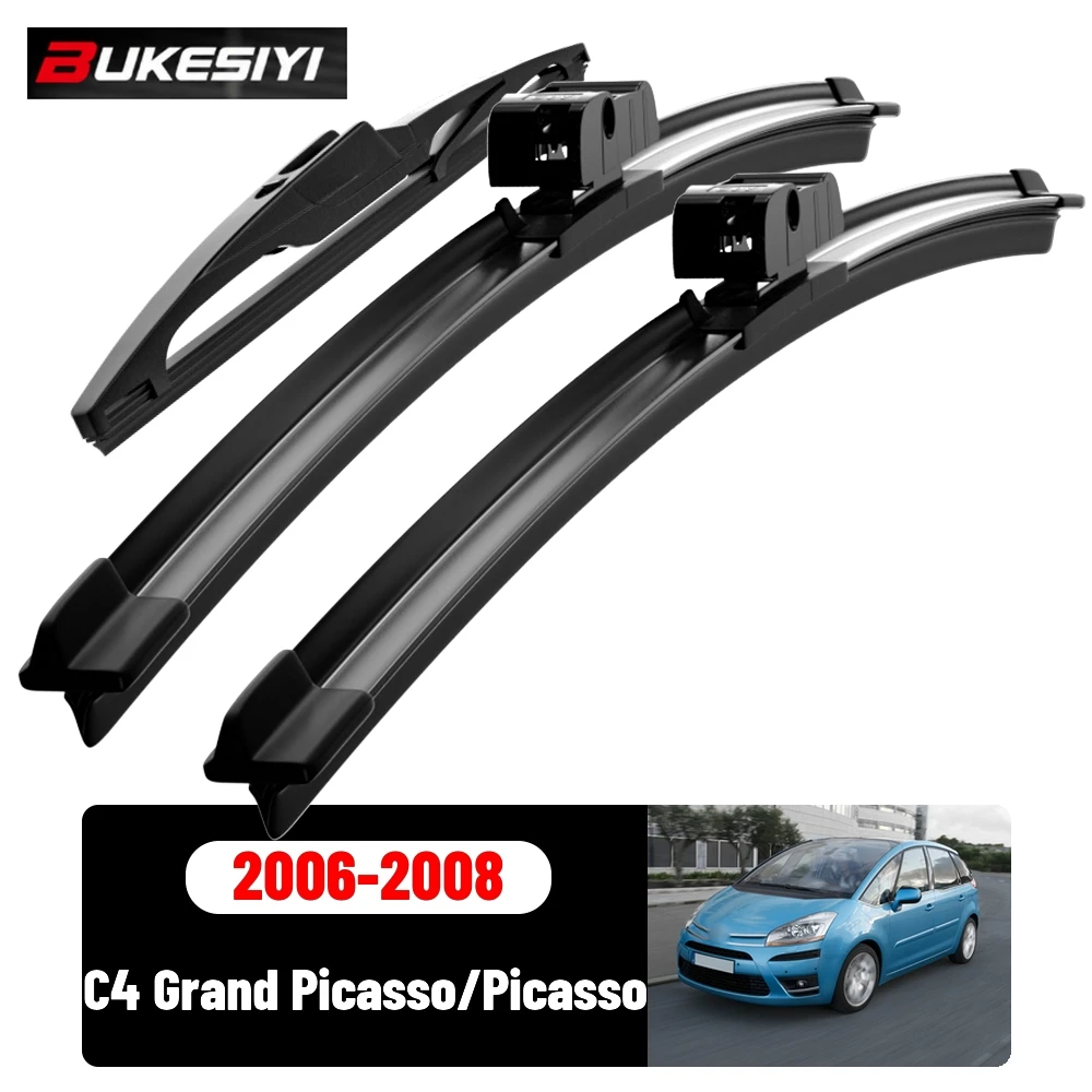 Front & Rear Wiper Blades Set For Citroen C4 Grand Picasso/Picasso 2006-2008 2007 Silent Windscreen Wipers Accessories 30"30"14"