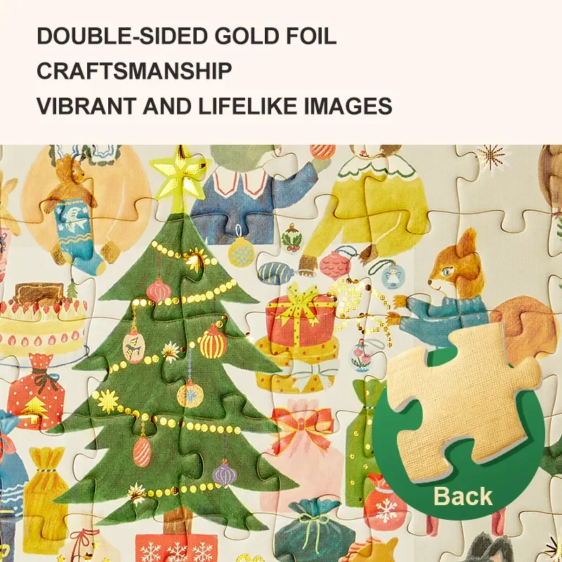 Mideer 120 Pcs New Christmas Artist Jigsaw Puzzle 3D Greeting Cards Holiday Style Christmas Mailbox Gift Box Exchange Party Toys