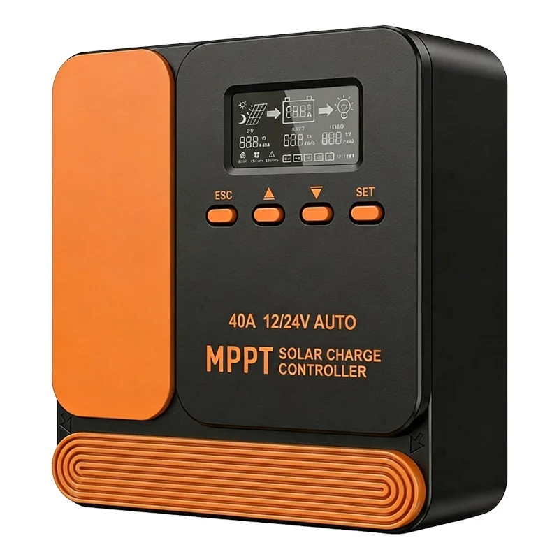 AeternaSol MPPT Solar Charge Controller 40A 12/24V MPPT Solar Charge Controller Dual USB&LCD for Multiple Batteries Solar Panel Battery Regulator for Lifepo4 Lead Acid Lithium WIFI Solar Charge Controller 12V 24V Auto LCD LCD USB for Lifepo4