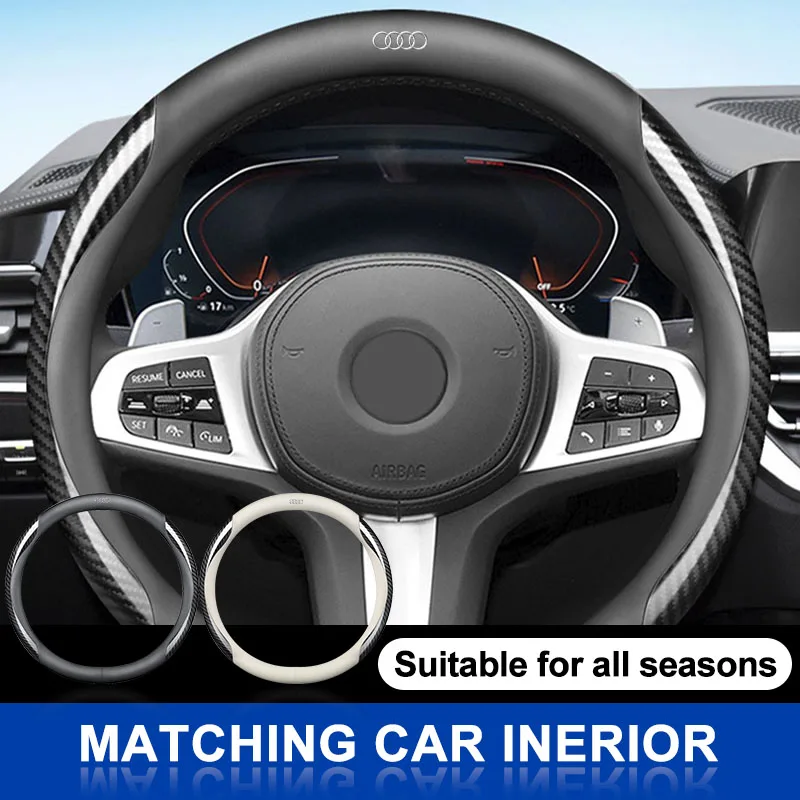 

Fashion Car Suede Carbon Fiber Leather Steering Wheel Cover For Audi 8P 8V 8L C6 C5 C7 4F A3 A4 A5 A6 A7 A8 TT Q3 Q5 Q7 A1 B5 B6