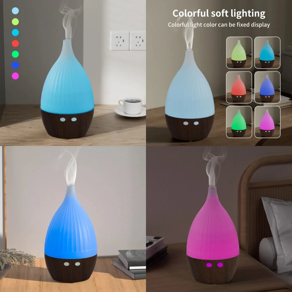 

USB Essential Oil Aromatherapy Diffuser Humidifier Spray Mist Machine with 7 Soothing Colors Night Light, Refreshing Fragrance P