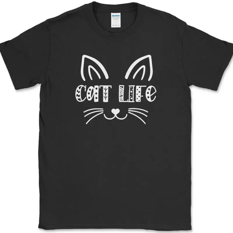 

Cat Life T-Shirt Funny Kitten Animal Pet Humor Gift Novelty Text Tee