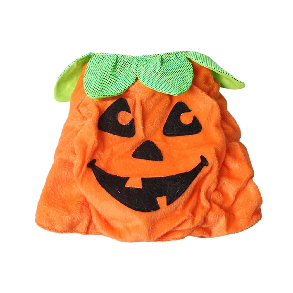 Halloween Pumpkin Three-dimensional Costume Suits Pet Clothes Supplies for Halloween Party Carnival (Orange)