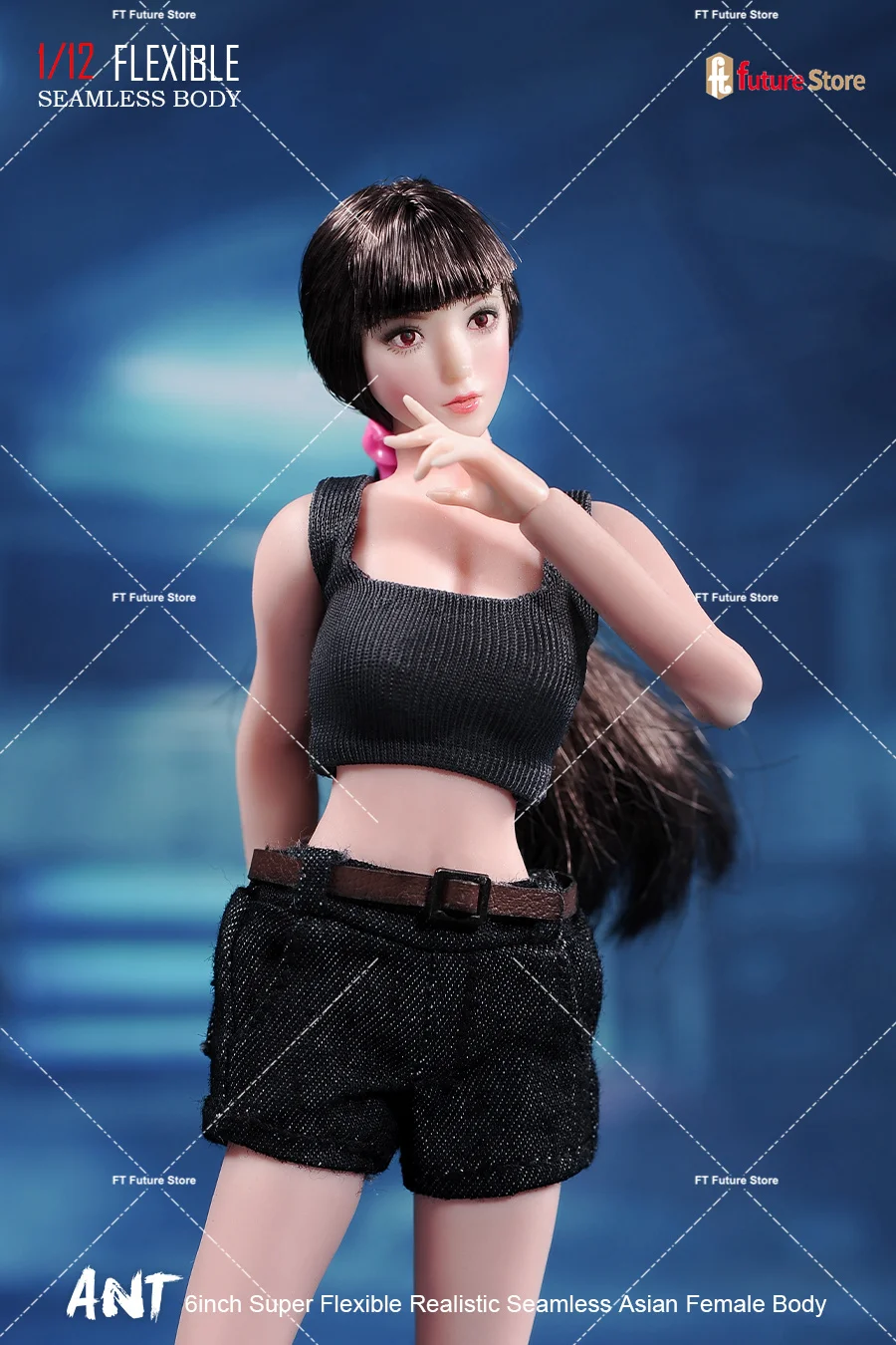 ANT T305 1/12 Female Seamless Body with Detachable Feet 6'' Pale Suntan Skin Super Flexible Soldier Action Figure Body Model