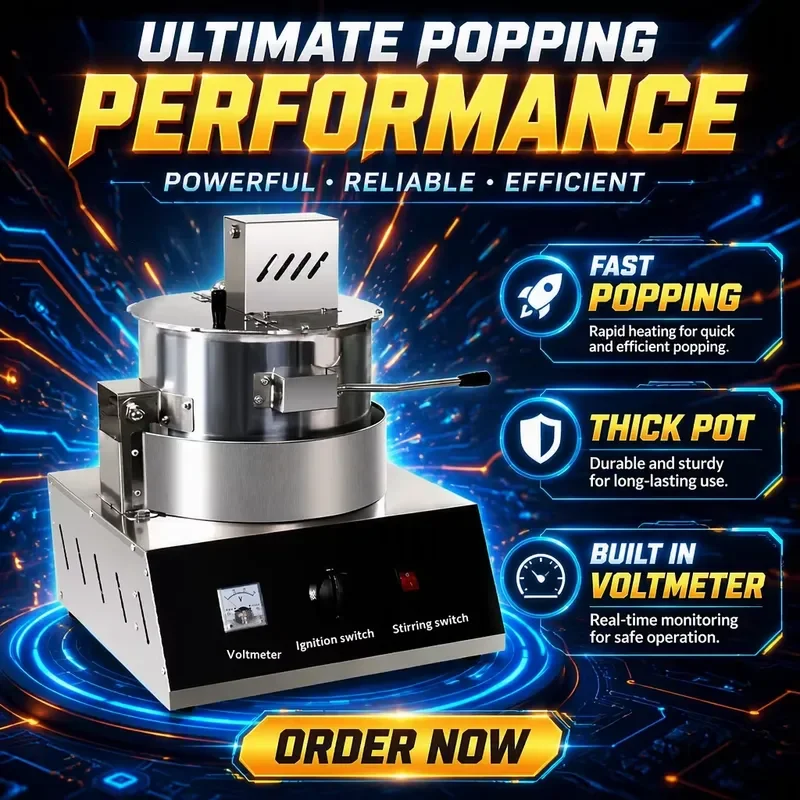Small electric single-pot fully automatic popcorn machine, suitable for home, commercial use, street sales; caramel flavor, 1