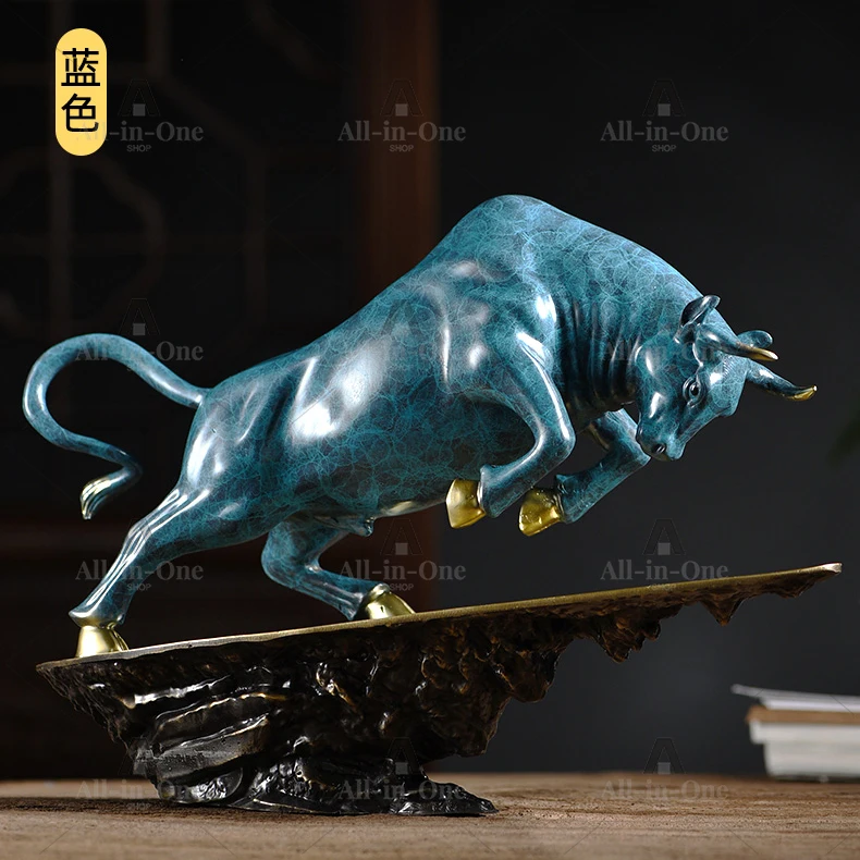 2023 good luck home OFFICE BAR CLUB Business Stock market finance Mascot bring wealth money LUCK bronze lightning BULL statue