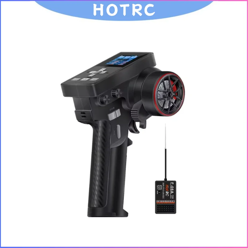 

HotRC CT-8B 2.4GHz 8 Channel Radio Transmitter 300M Range with F-08A Receiver for RC Car Boat Robot Control