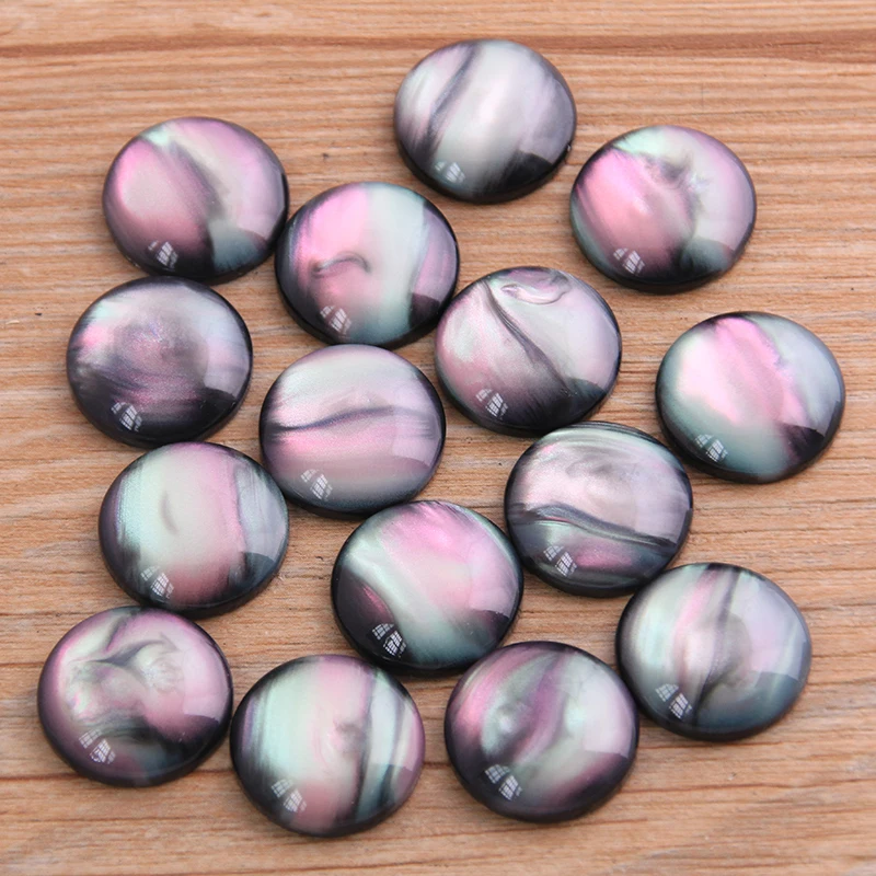 40pcs 8-20mm 2020 New Product Double Color Natural Ore Style Flat Back Resin Cabochons For Bracelet Earrings Accessories