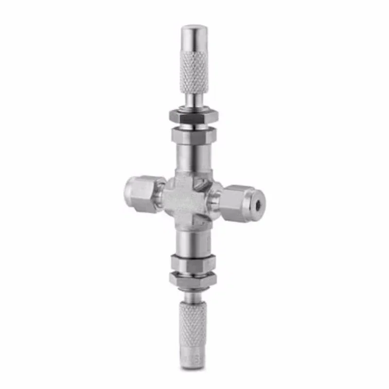 SS-SS2-D Stainless Steel Low Flow Dual Type Metering Valve, 1/8 Inch Cartridge Joint