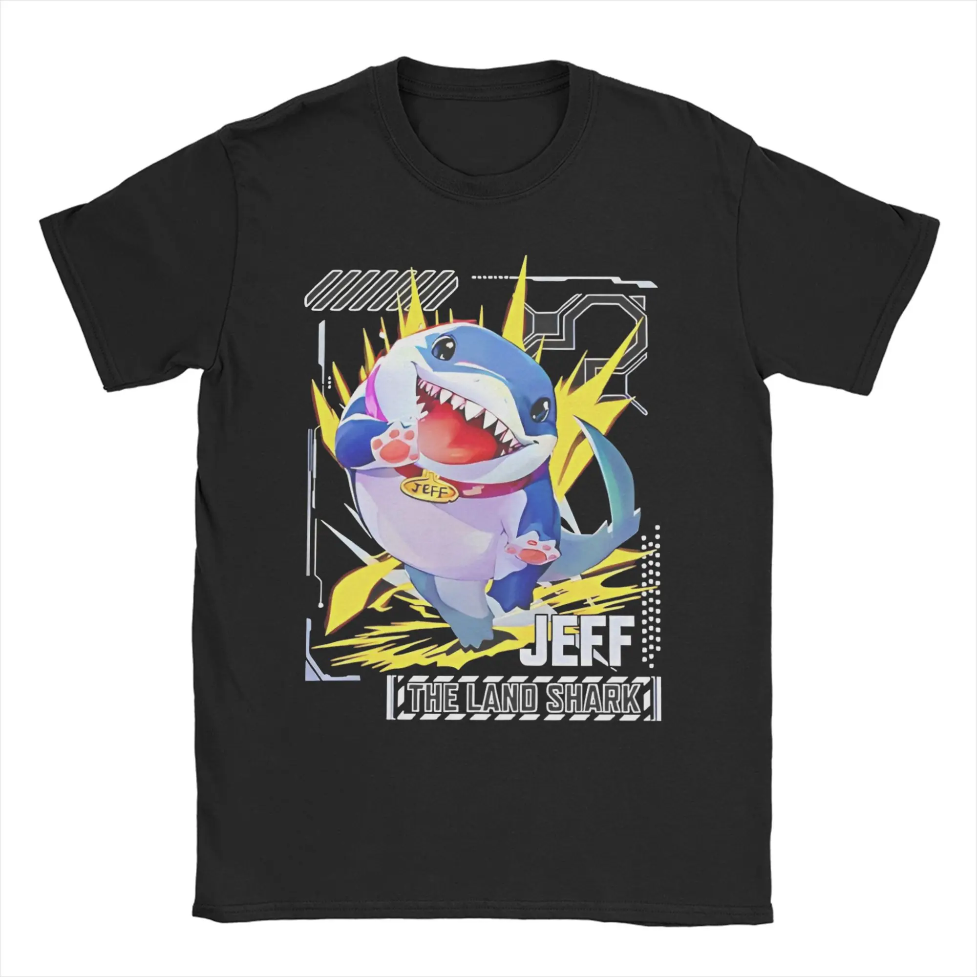 Men Women Graphic Printing Jeff the Land Shark Cartoon Tee T Shirt Cotton Cute Anime Shark T-shirts Clothing