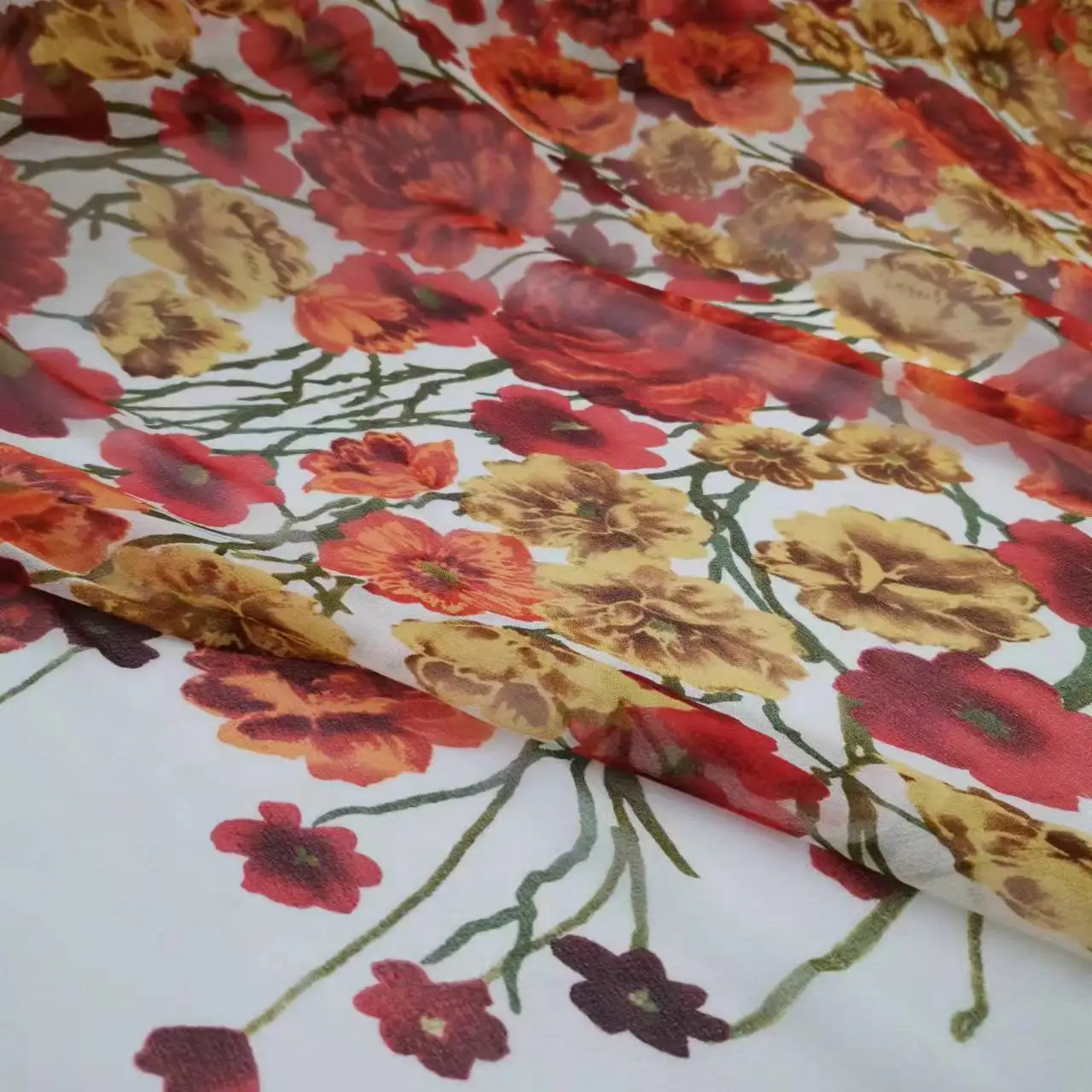 Tissu pur floral pour vêtements, matériel de couture, mûrier, soie, respirant, bricolage, injFabric