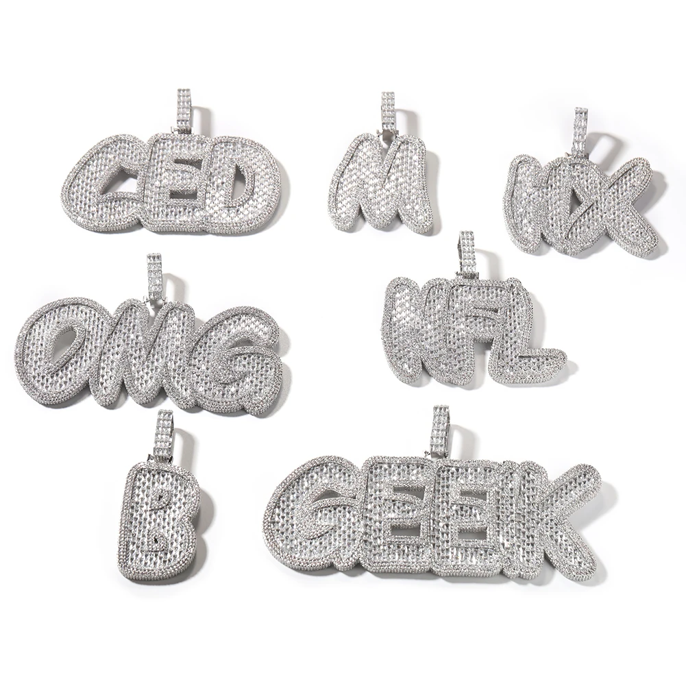 

Uwin Iced ожерелье с подвеской в виде буквы на заказ Bling Baguettecz квадратный цирконий имен персонализированная цепочка ожерелье для подарка