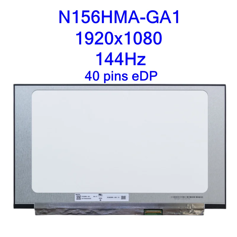 

15.6" 144Hz Laptop LCD Panel N156HMA-GA1 fit N156HMA-EA1 N156HME-GAK N156HRA-EA1 Display Panel 72% NTSC FHD1920x1080 40pins eDP