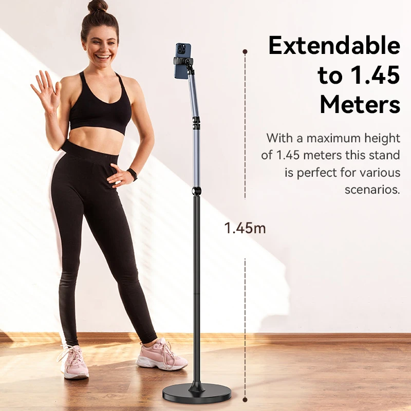 Ulanzi-TH07 Suporte profissional do assoalho do telefone móvel, ângulo ajustável, Live Broadcast Tripé, suporte para iPhone 15, 14 Selfie Holder