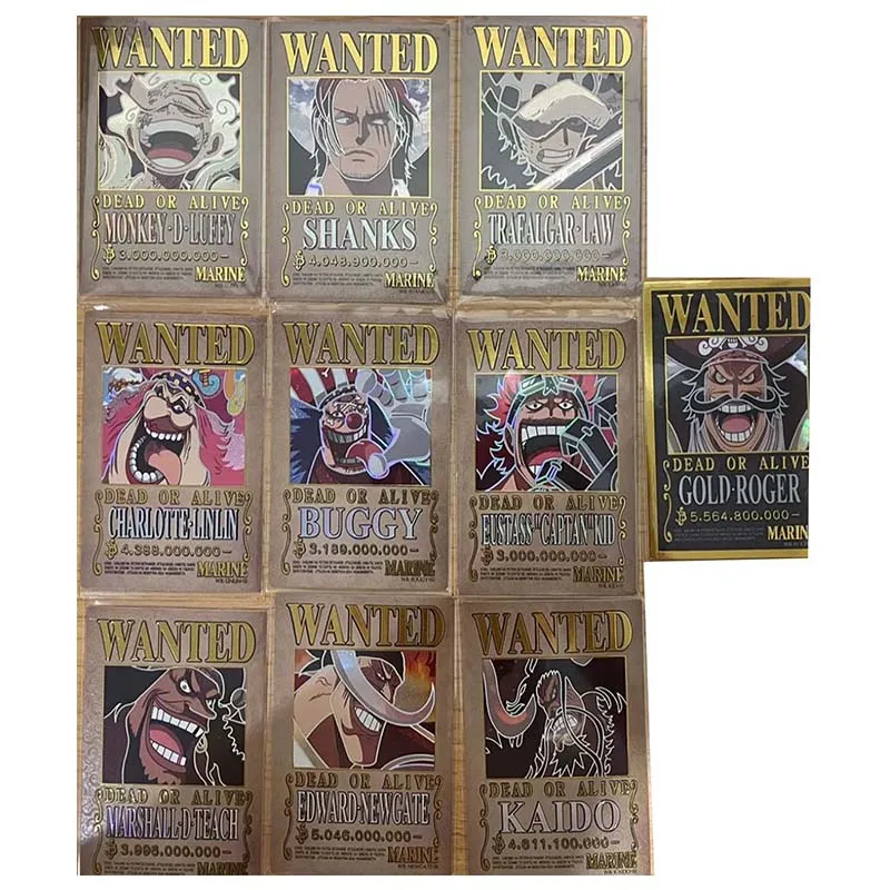 Anime ONE PIECE Rare Metal Cards Luffy Shanks Law Buggy Kid Teach Newgate Toys for boys Collectible Cards Birthday Present